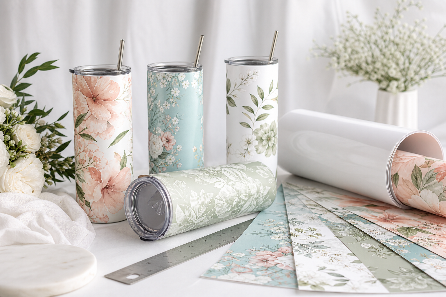 Floral Tumbler Wraps